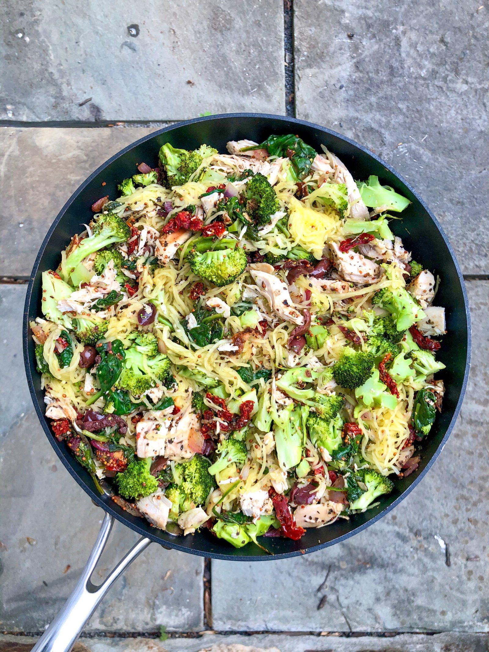 Mediterranean Spaghetti Squash Skillet - Taylor Likes